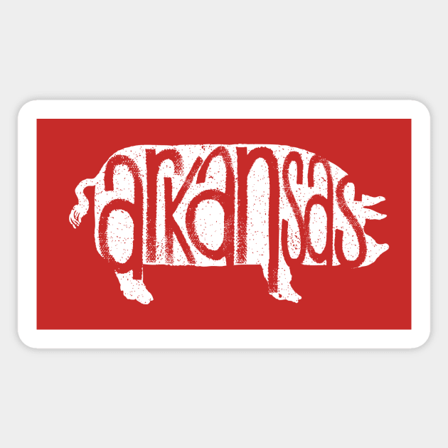 Arkansas Hog Silhouette Sticker by rt-shirts